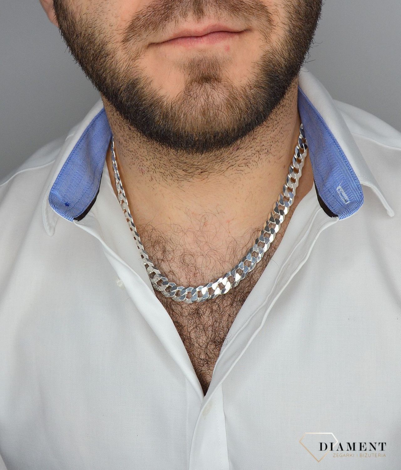 Łańcuszek srebrny 925 Gruba Pancerka 1,1 cm próba. Srebrny łańcuszek Pancerka DIA-LAN-2085-300-925.jpg